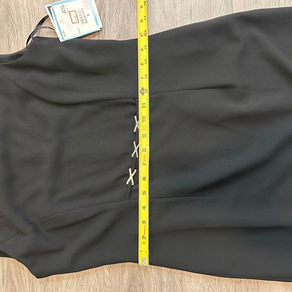 NWT VTG David Warren Womens Sz 8 Black Sheath Dress Y2K Mob Wife Glam Minimalist - Picture 6 of 11